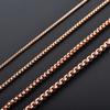 2/3/4/5mm Klasyczny Męski Stal Nierdzewna Rolo Kwadratowy Sześcian Łańcuszek Naszyjnik dla Mężczyzn Kobiet Posrebrzany Różowym Złotem Choker Metalowa Biżuteria