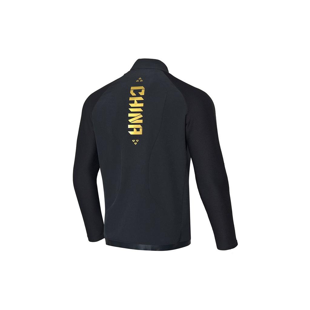 Li Ning Table Tennis Series Solid Color Logo Competition Long Sleeve Jacket Men Jackets Black AYYQ001-1