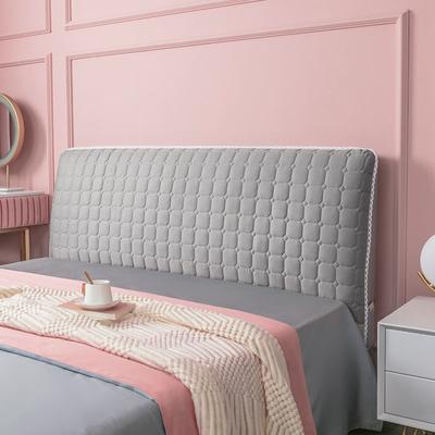 Housse de tête de lit élastique solide, douce, anti-poussière, antidérapante, pour chambre à coucher, hôtel moderne, housse de chevet amovible, gris, rose