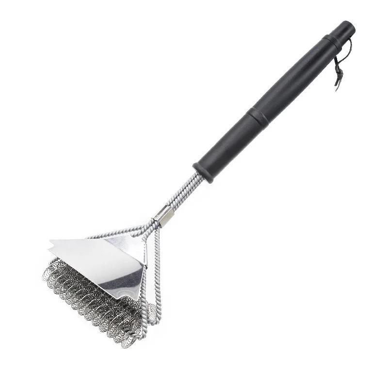 

Безопасная щетка для гриля Скребок для решеток для барбекю Инструмент для чистки решеток для барбекю Щетина из нержавеющей стали с ржавчиной Аксессуары для чистки решеток для барбекю