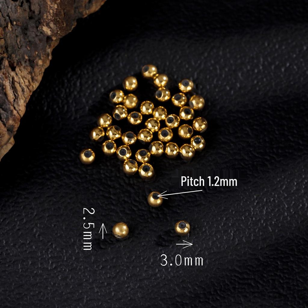 Argent Sterling S925 avec Perles Espacement Plaqué Or 24K pour Bijoux DIY