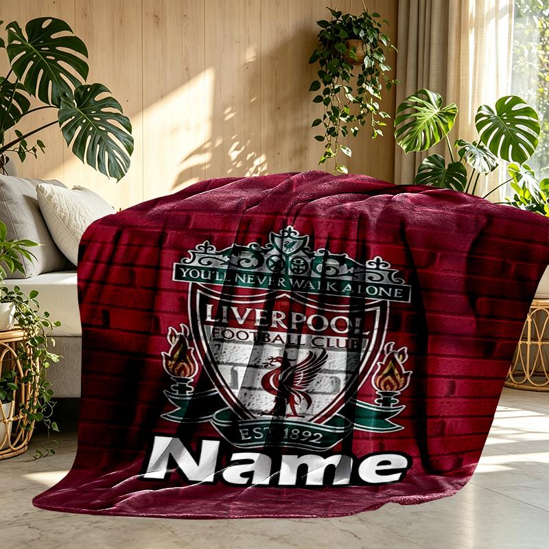 Custom Name Personalized Football Team F.C Print Blankets, Home Decor, Bedroom, Sofa, Camping, Couch, Gifts for Birthday Christmas