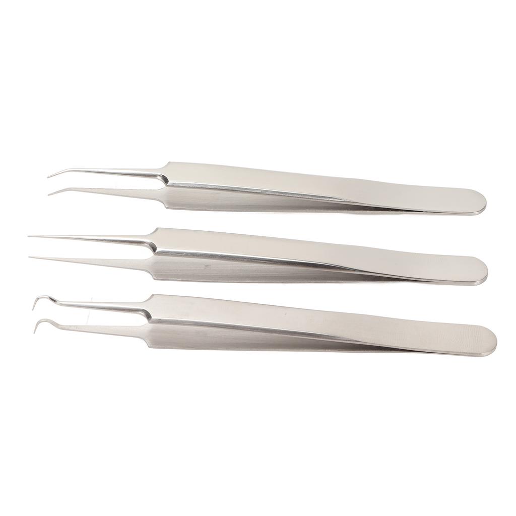 3pcs Blackhead Tweezers Extractor Beauty Salon Stainless Steel Pimples Whiteheads Comedones Remover Tool