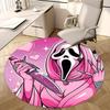Ghostface knife,Pink Horror Mask Chair Mat Round Rug Office Carpet, Machine Washable, Non Slip, Suitable for Living Rooms, Bedrooms