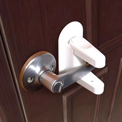 Cerradura de Manija para Puerta SecureGuard - Fácil de Instalar, Empuje de 2 Botones, Manija Giratoria de 90°, Acabado Metálico Pulido, Duradera y Confiable para la Seguridad del Hogar