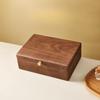 Elegant Walnut Wooden Double Layer Jewelry Box Portable Travel Organizer with Built-in Storage Compartments