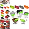Premium Silicone Pasta Strainer Wide Mouth Colander For Effortless Vegetable And Fruit Drainage In Vibrant Colors