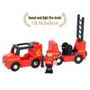 Magnetic Toy Train Set: Ambulance & Police Cars for Kids - Compatible with All Wooden Tracks