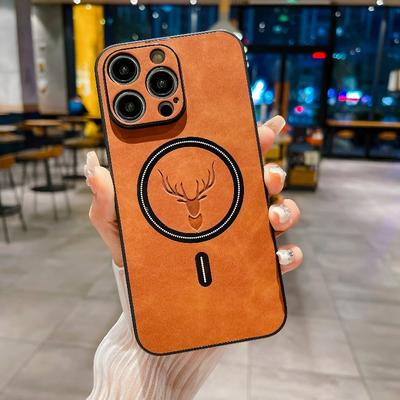 Magnetický kryt s látkovým vzorem losa pro iPhone 15 pro modely 13, 14, 16 a Promax.