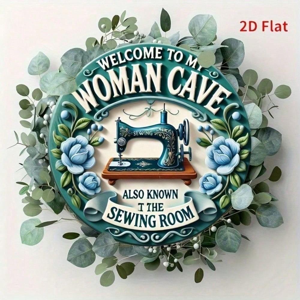 Retro Tin Sign 8x12 Inch My Happy Place Metal Wall Art Vintage Home Decor For Sewing Room Woman Cave Office Bar