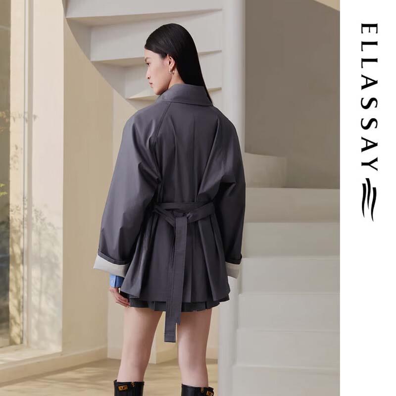 ELLASSAY Women's Elegant H-Line Trench Coat