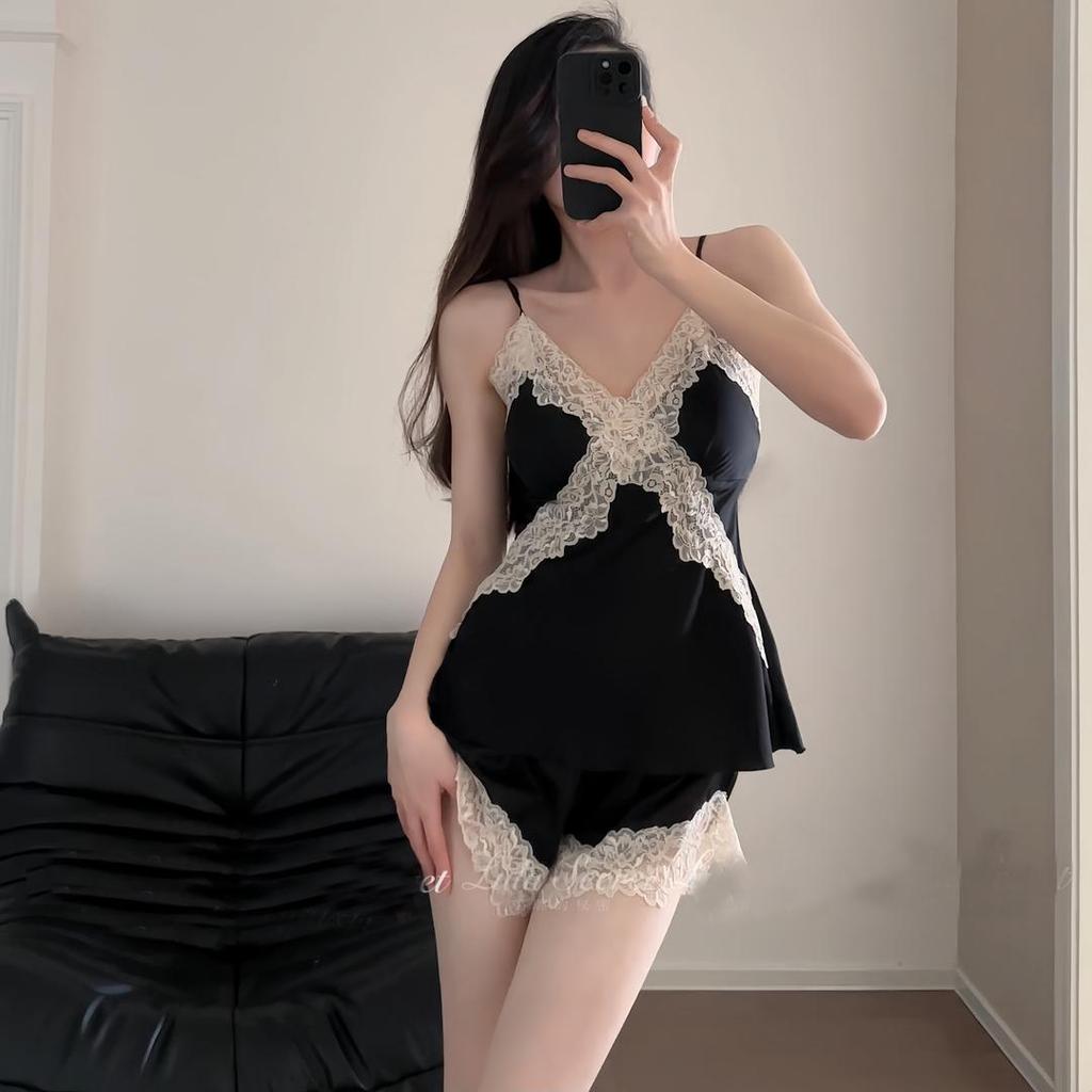 Women's Summer Sexy Camisole and Shorts Set - Versatile, High-End Feel, Wear Indoors or Out