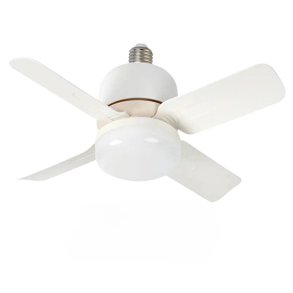 

E27 Socket White Ceiling Fan with Remote Control 14W LED Replacement Light Bulb/Ceiling Fan Dimmable for Garage Kitchen Bedroom белый