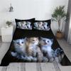 Delizioso Set Lenzuolo per Gatto Animali Domestici Lenzuola e Federa 3d Biancheria da Letto Stampa Digitale Lenzuolo Piano Copriletto 100% Poliestere