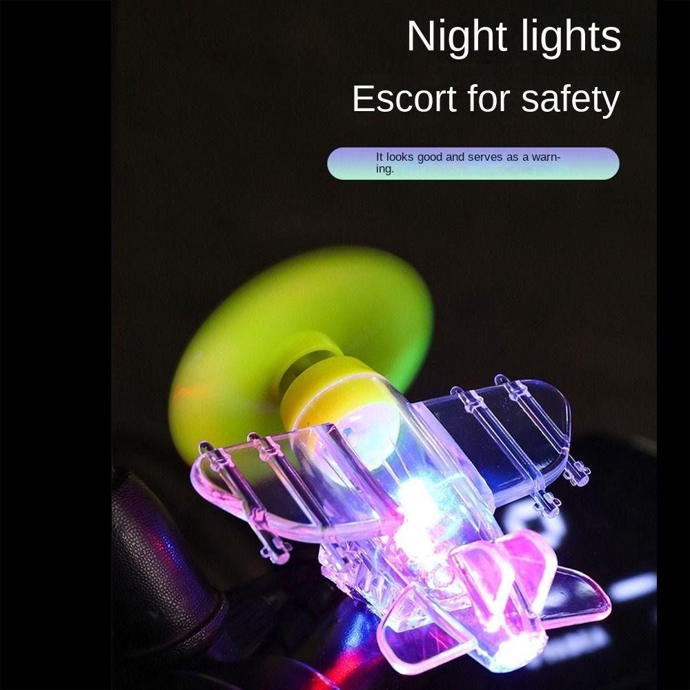 High Quality Wind Power Generation LED Light Safe Riding Warning Effect Small Airplane Creative Ornament Car Decorations