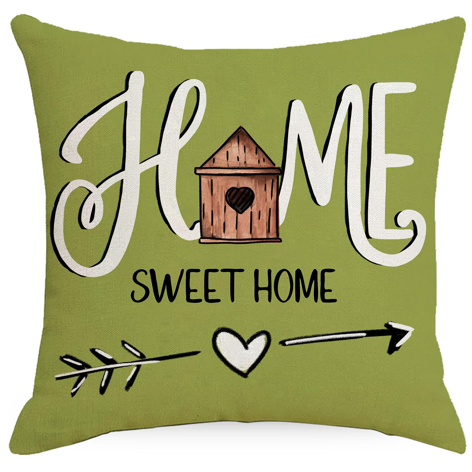 

New Thanksgiving Pillow Cover Sofa Living Room Cushion Pink Blue Gray Green Linen Home Ornament Pillow Cover Premium 45 * 45Cm
