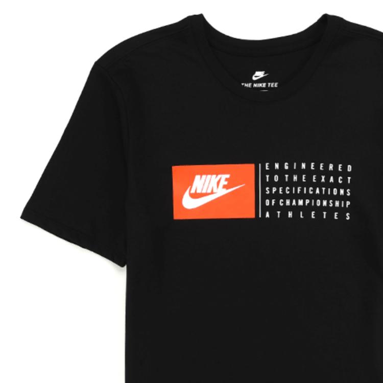 Nike Alphabet Print Casual Sport Short Sleeve T-Shirt Men Tops Black 943781-010