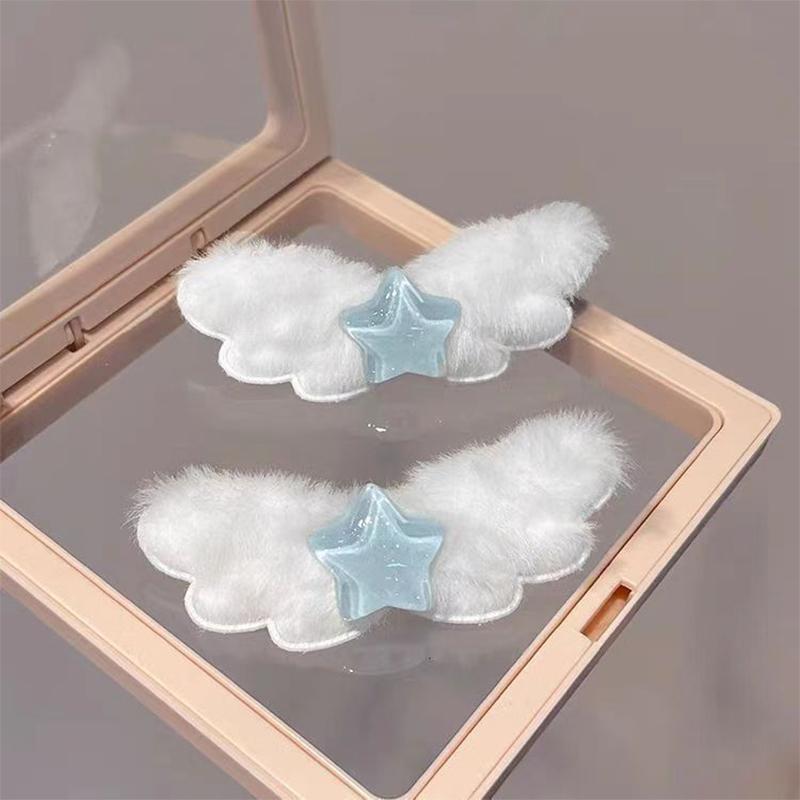 New Plush Angel Wings Star Hair Clips for Women Sweet Cute Hairpin Barrette Hairgrip Girl Headdress Hair Accessories