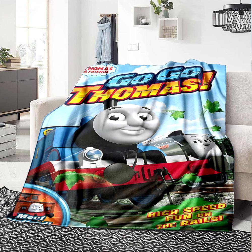 1pc Thomas Friends Engines Adventure Flannel Blanket for Super Soft Cute Comfort Blanket for Travel Bedding Couch Sofa Blanket Y73017