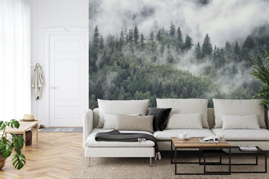 Photomural Forest In The Morning Mist Structural Vinyl 405x270