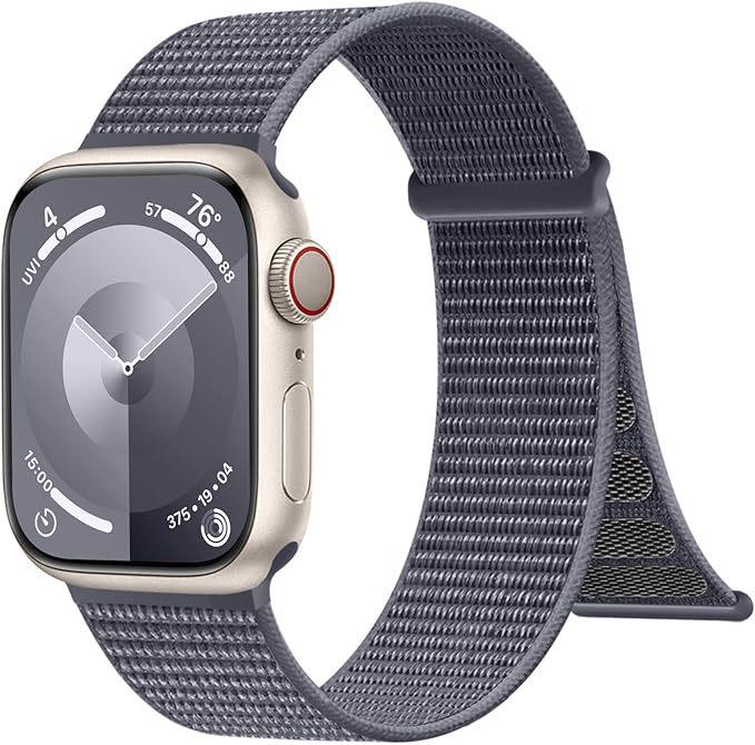 Doppelte Nylon-Schlaufenband für Apple Watch Series 9/10/11 38/40/41mm (Naked) black