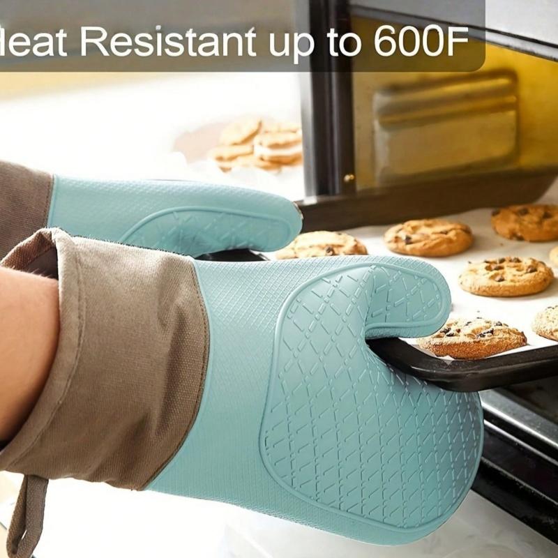 1Pc silicone heat-resistant oven glove, easy to clean oven gloves, high-temperature heat-resistant gloves for kitchen baking