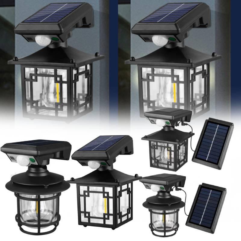 Square Solar Led Wall Lamp With Remote Control For Patio Pathway Lighting