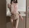 French Lace Bow Low-Waist Peach-Hued Women's Cheeky Panties