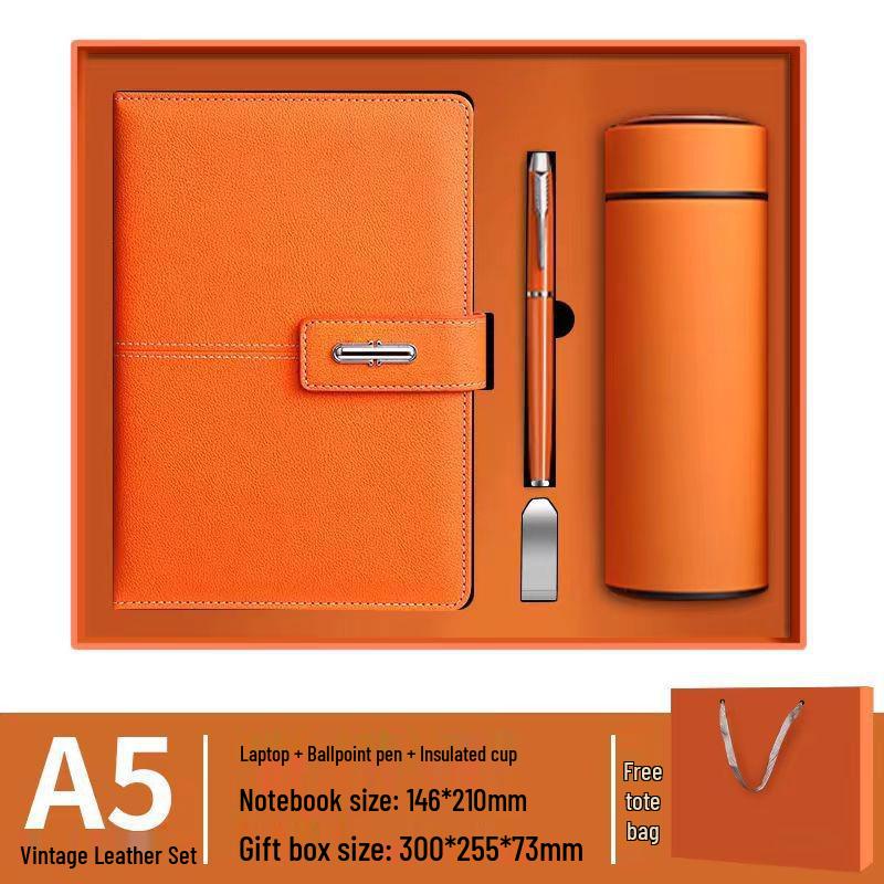 Corporate Gift Set: A5 Notebook, Thermos Cup, B5 PU Diary with Custom Logo