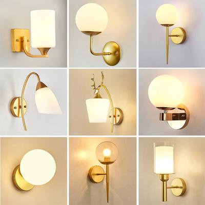 Led Decorative Wall Lamp Iron Night Reading Beside Lamp Home Stairs Vintage Loft Sconce Wall Lights Glass Ball Gold Black E27