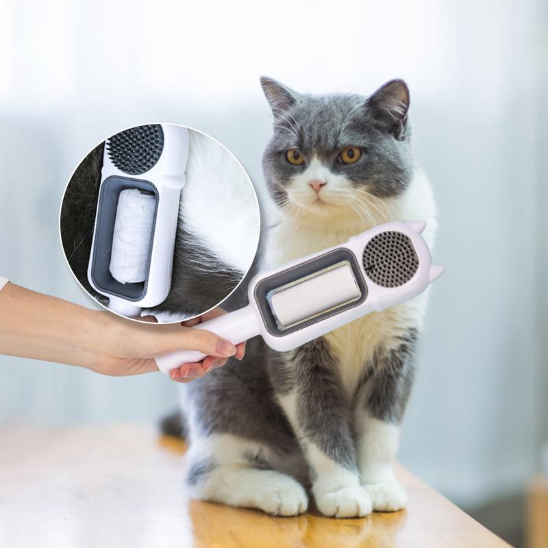 Pet Supplies - Cat and Dog Cleaning and Hair Removal Device, Cat Roller-style Washable Wet Wipes Comb