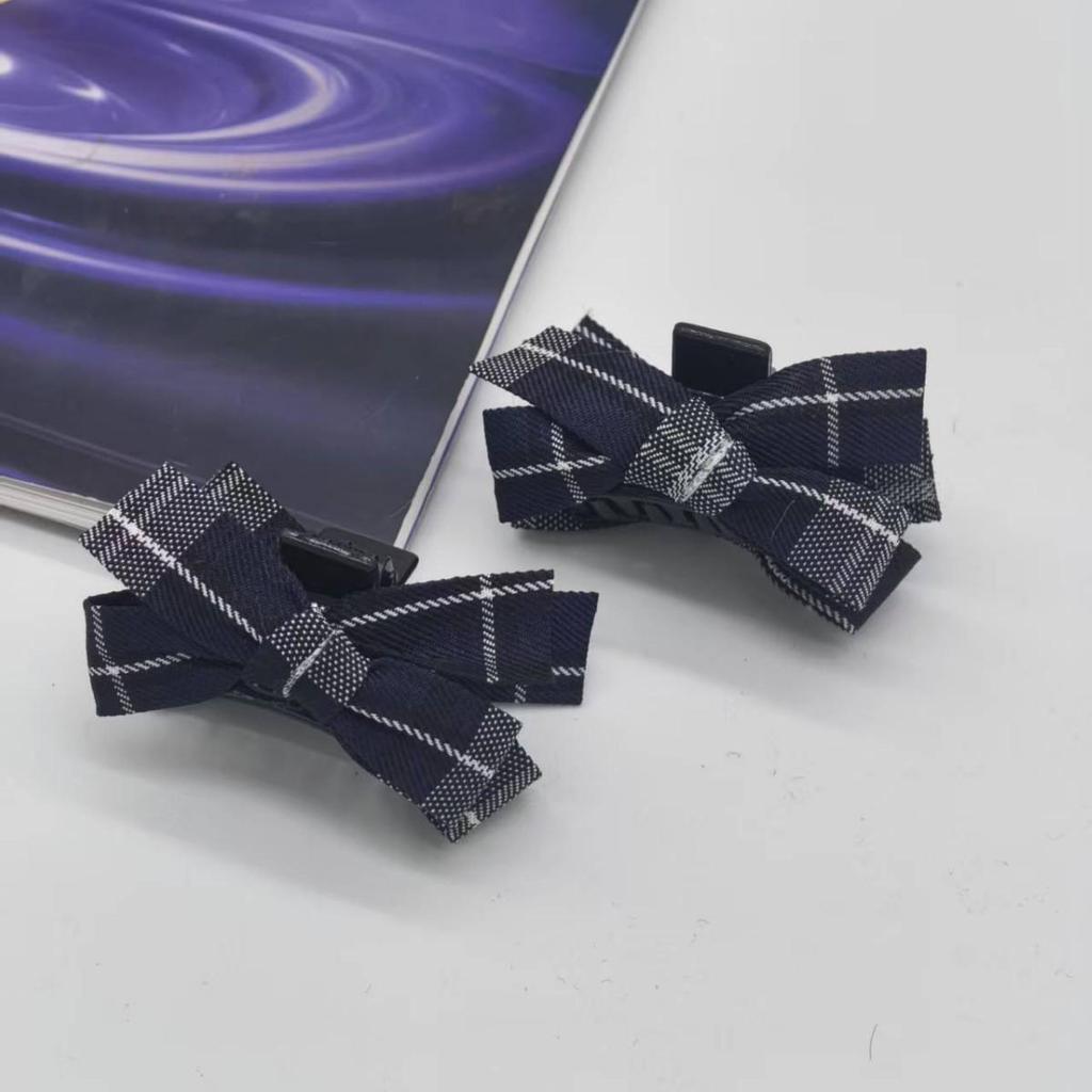 Red Plaid Bow Hair Clip - Women's Daily Hair Accessory
