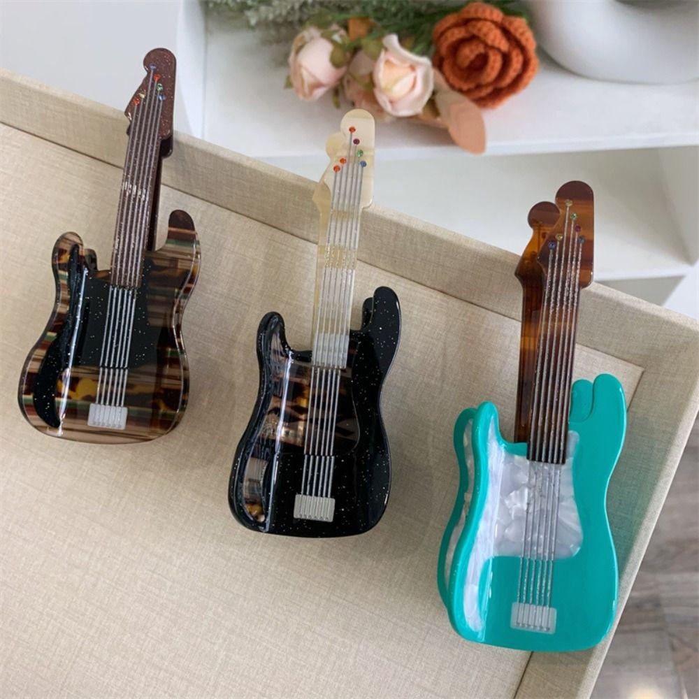 Piano Music Hair Clip Video Tape Big Shark Clip Funny Acetate Guitar Hair Claw  Girl