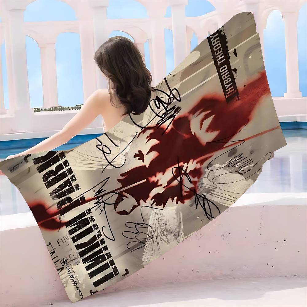 L-Linkin P-Park Famous Band Anime Beach Swimming Towel Soft Absorbent Washcloth Children's Gifts For Kids Travel Camping Gym