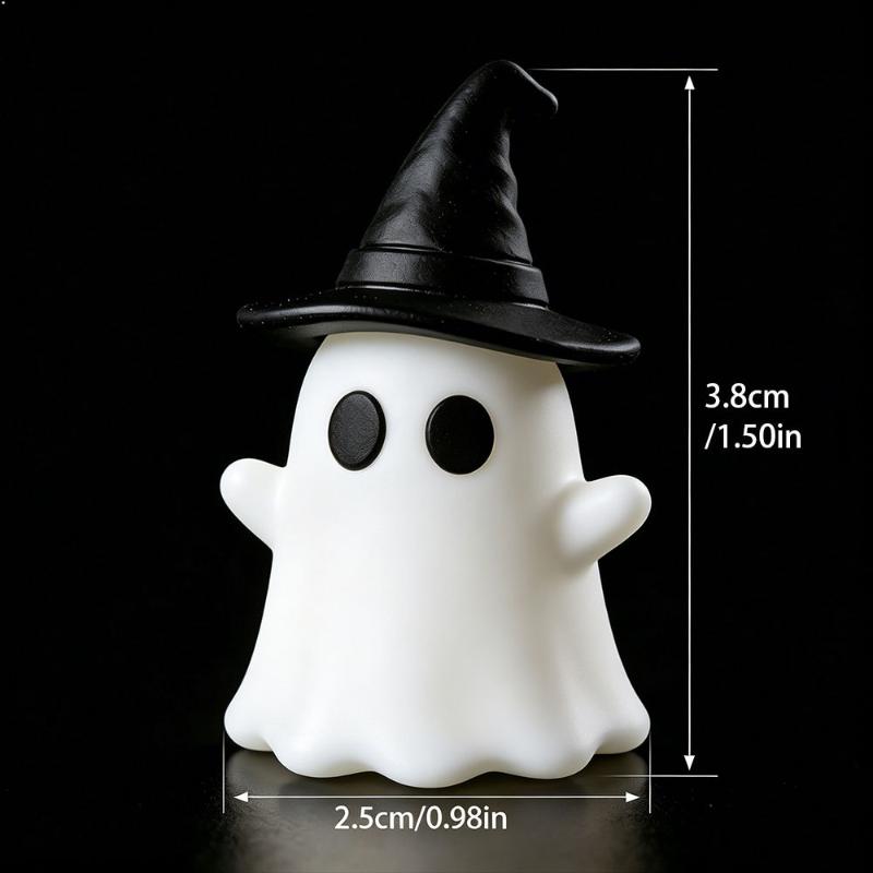 1/3Pcs Halloween Spooky Mini Ghost Statue Glow in Dark Luminous Cute Figurine for Home Desk Party Decoration