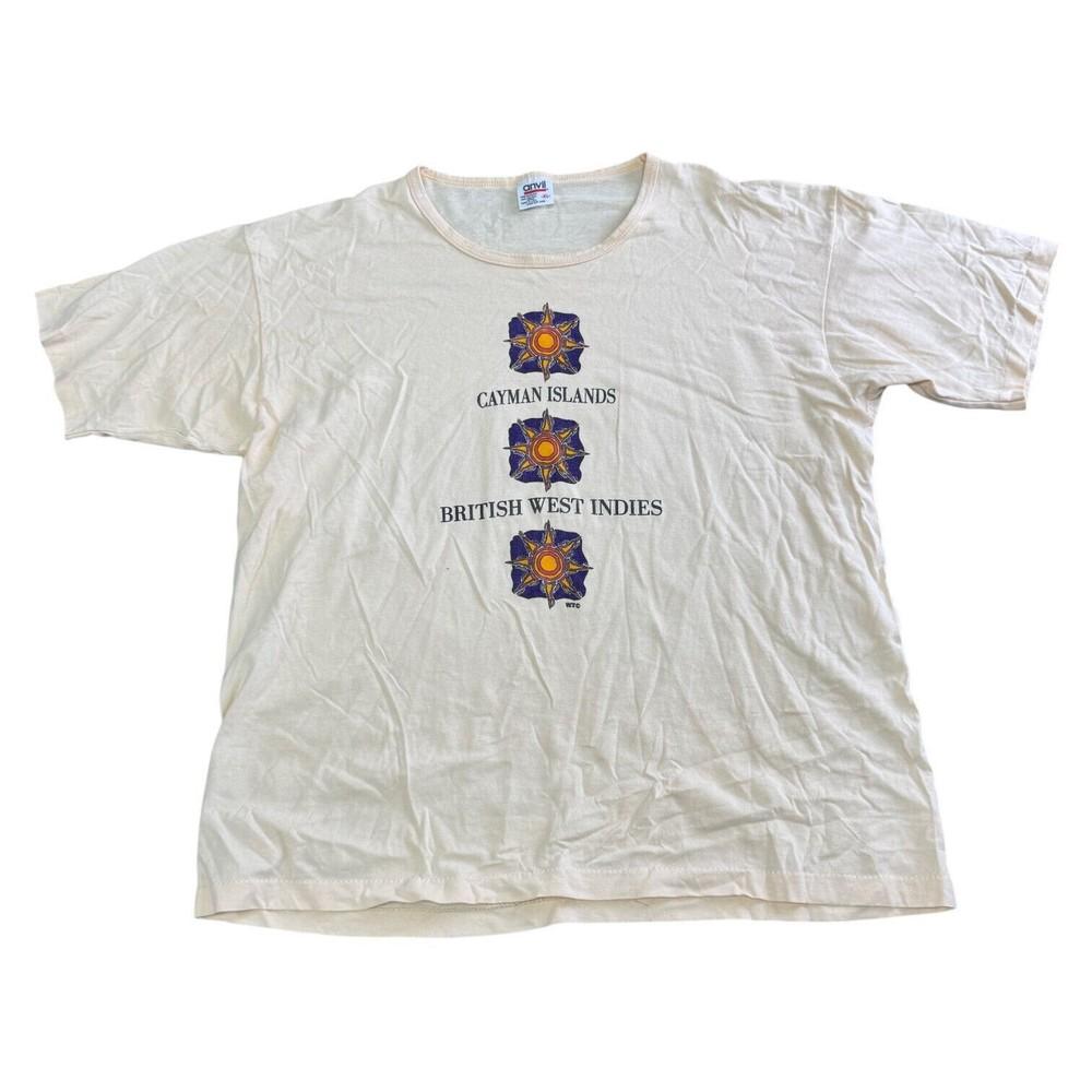 

Vintage Anvil Single Stitch T-shirt Short Sleeve Cayman Islands USA Mens 4XL