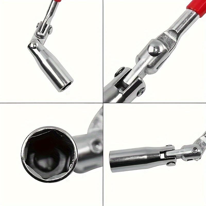 21mm/0.82inch Spark Plug Socket Tool,Easy Bend Flexible Socket Wrench,T-handle Spark Plug Removal Wrench,For Nut Removal