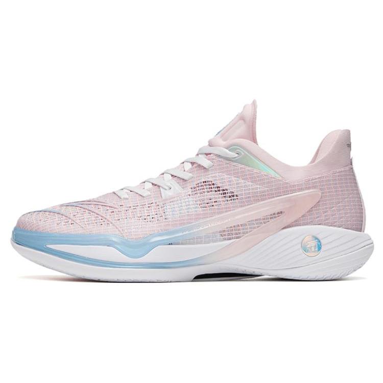 

new Anta Lighthearted 4 Fruit Pink Anti Slip Wear Resistant Low Top Basketball Shoes Men s White Blue Pink 42.5