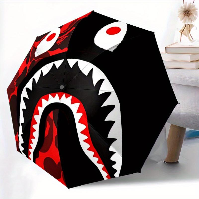 1pc Shark Camo Windproof Automatic Windproof Umbrella, Lightweight for Women/Men, Perfect Christmas Gift 0811259