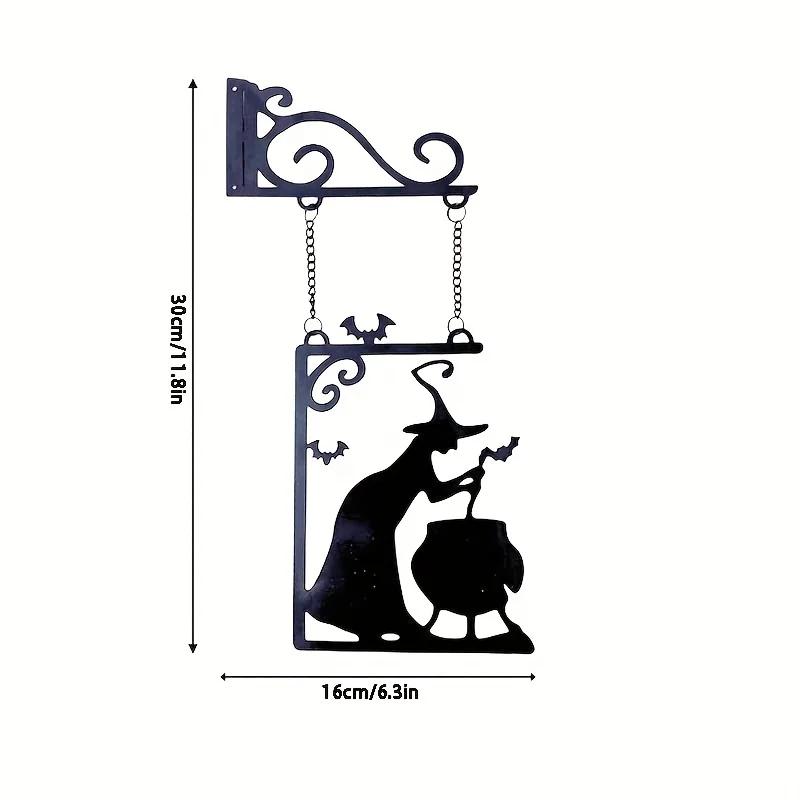 Hexenkessel Silhouette Metallkunst Logo, Eisenhandwerk, Hofornamente, Halloween Dekorationen Skulpturen Wanddekorationen