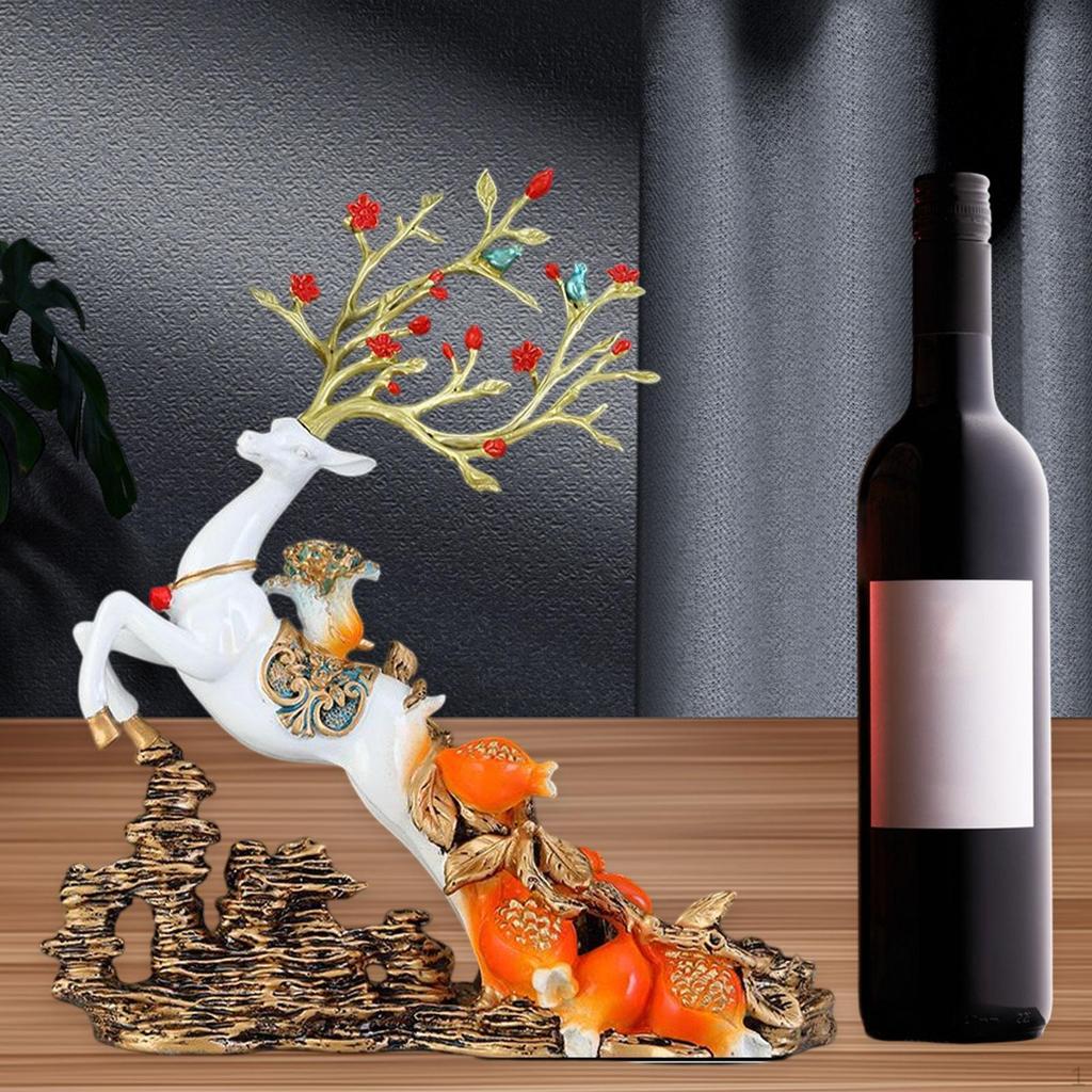 Deer Figurine Desktop Holder for Wine Bottles And Centerpiece
