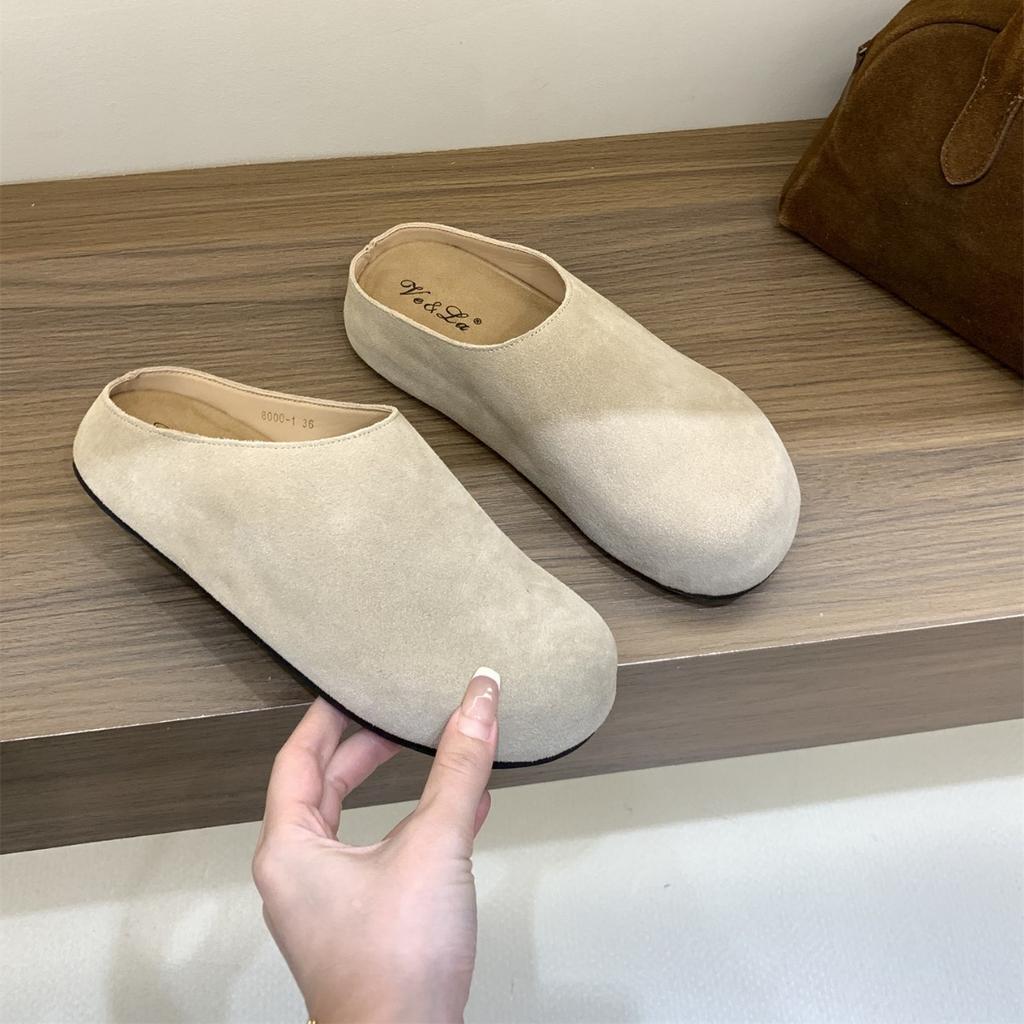 Inner Heightening Birkenstock Shoes Bag Head Half Slippers Women's Shoes 2025 Autumn Outer Wear Platform Birkenstock Shoes Single Shoes