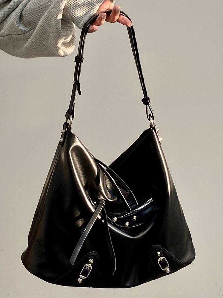 

Large Capacity Y2k Women s Shoulder Bags Commuter Pu Leather Cool Girls Crossbody Bag Lock Decoration Female Tote Handbags