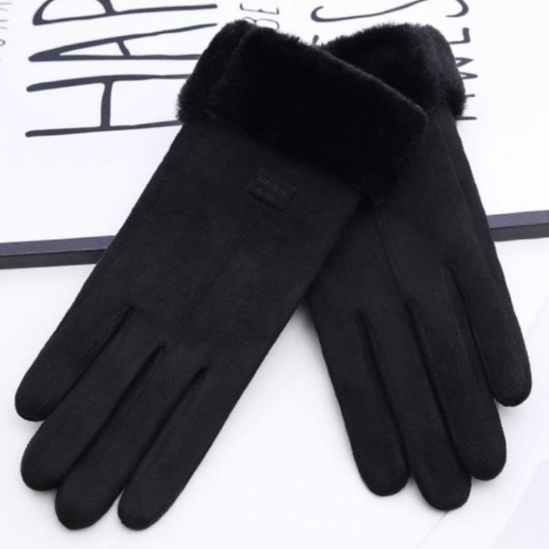 Gloves Winter Velvet Thickened Warm Driving Cute Riding Autumn and Winter Windproof Cold Can Touch Screen Cotton Gloves