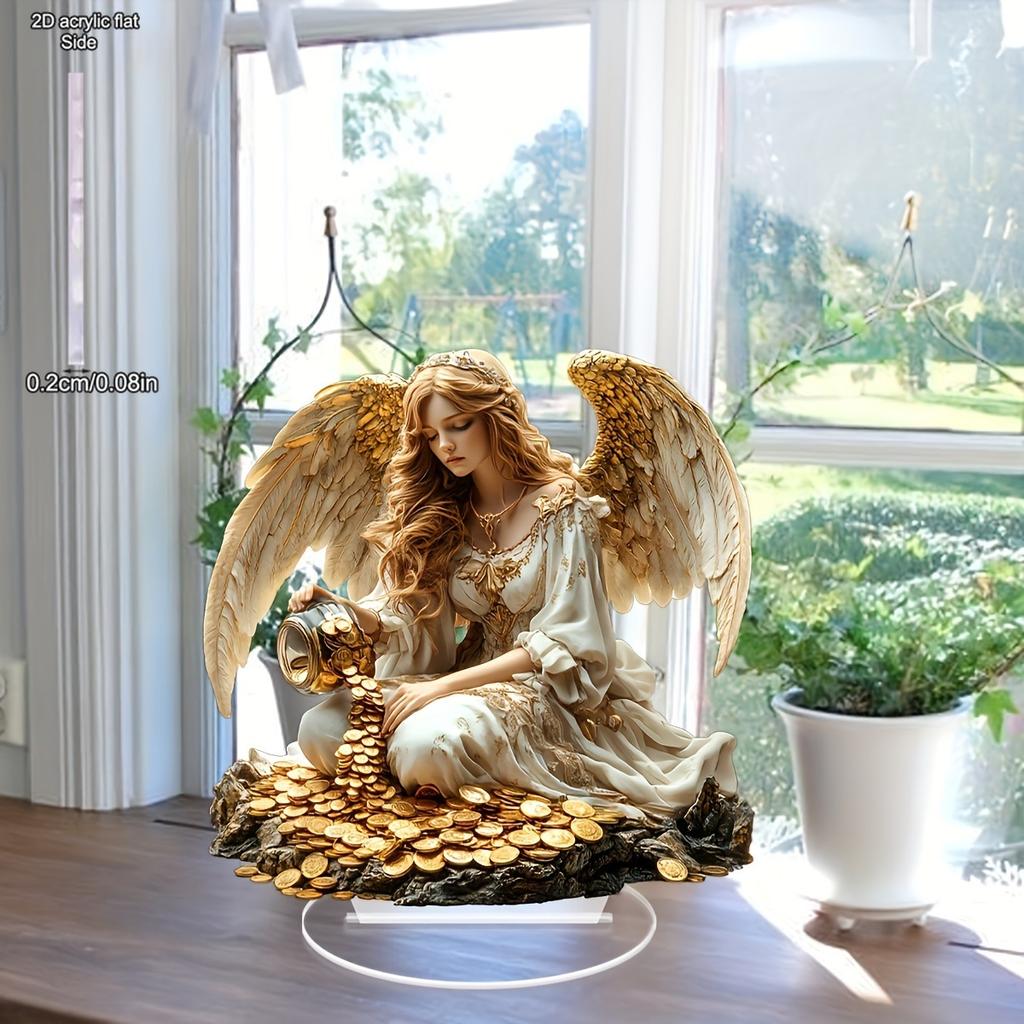 Angel Girl Decor Ideal Gift, Unique Festive Atmosphere Party Decoration for Display Shelf Corner Home Fireplace Holiday, Home Tabletop Decorations