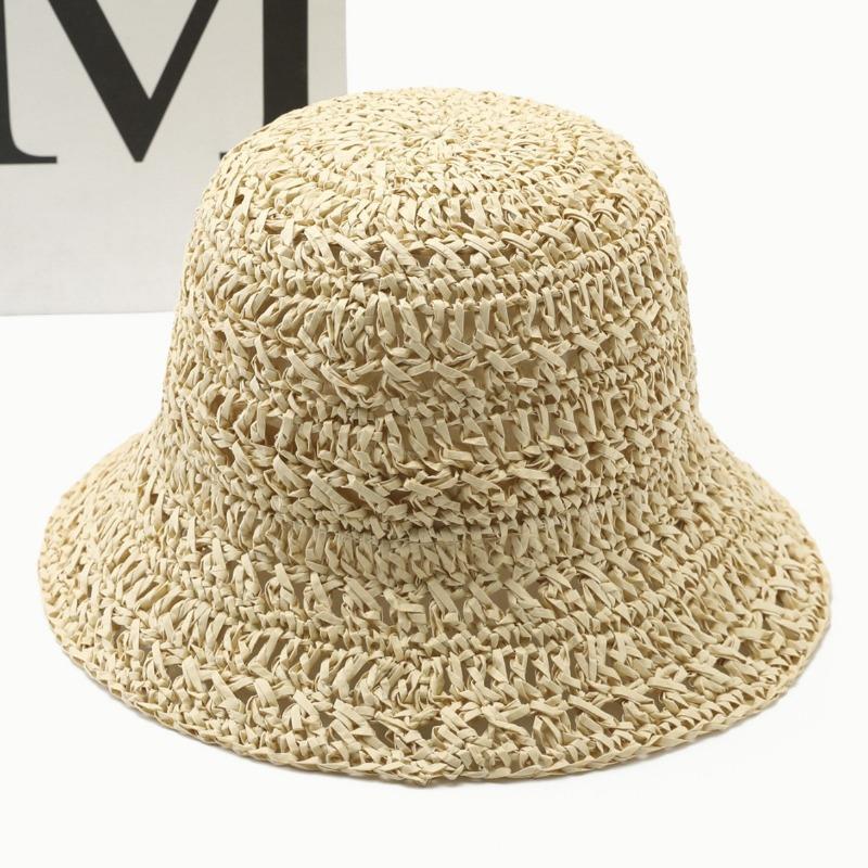 Foldable sun hat beach hat summer lace straw hat women's small fresh sun protection hat travel vacation sun hat