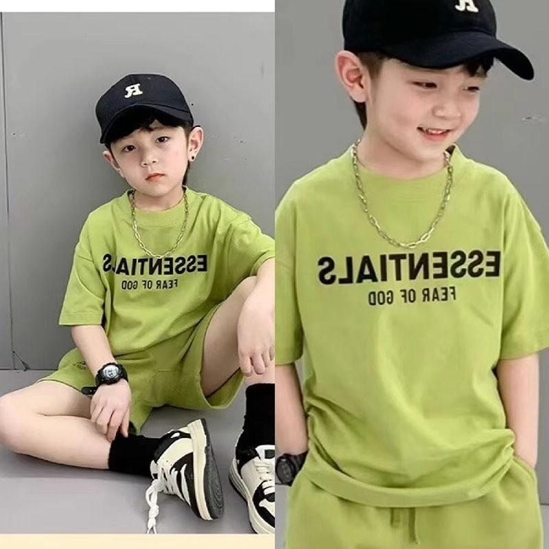 Летний домашний комплект для мальчиков, повседневный свободный набор 150