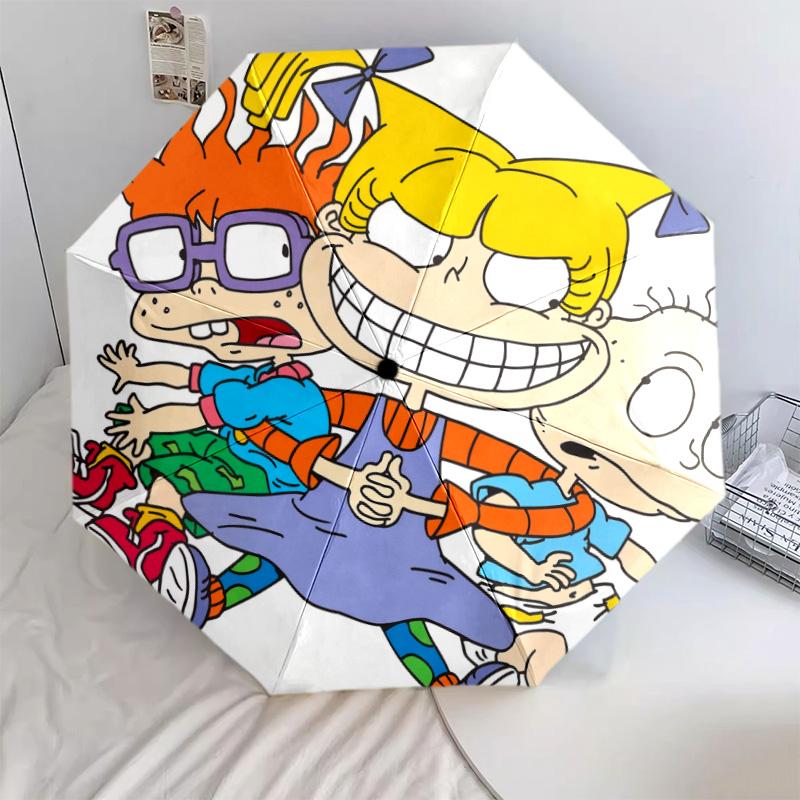 Rugrats pattern, automatic folding umbrella, portable and foldable design, 8 ribs, a Christmas or birthday gift.