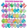 12/24 stk Mini Pop Fidget Leketøy Pakke Sett Nøkkelring Stresslindring Håndleker Festpremier Kontorbordleke for Barn Voksne Brinquedos