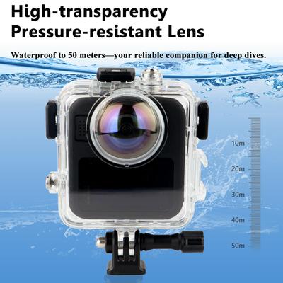 50M Dykfodral för Gopro Max 2 Genomskinligt Vattentätt Skal Högtransparens PC för Gopro Max 2 Kameratillbehör